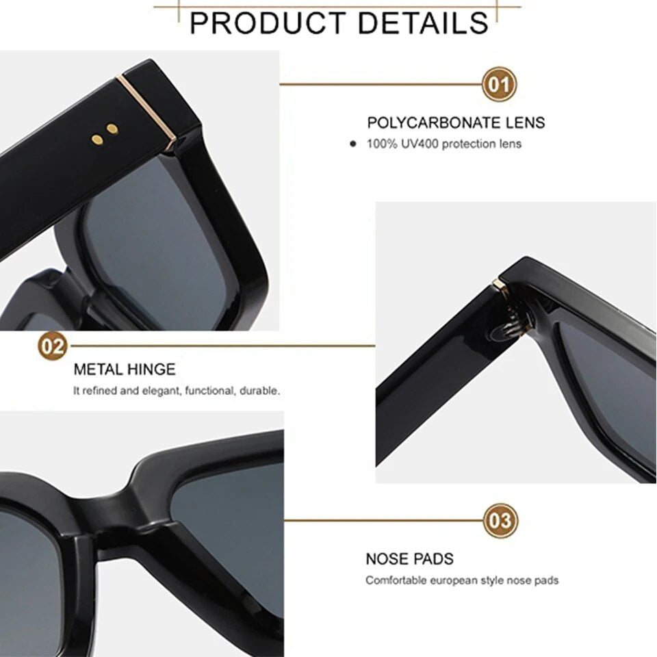 Square Thick Frame Sunglasses