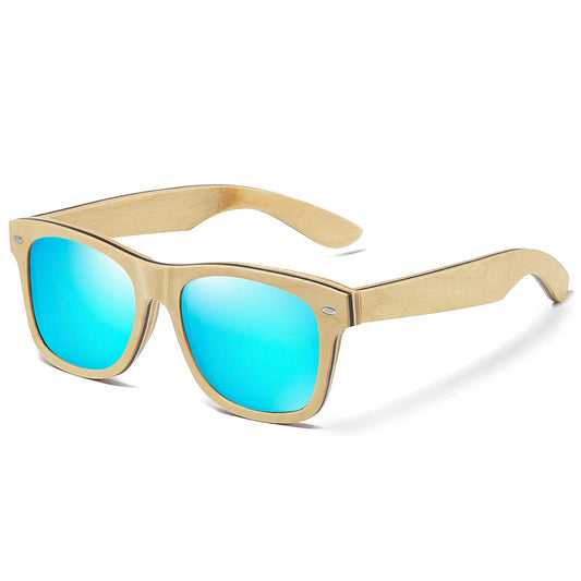 Light Wood Framed Polarized Sunglasses