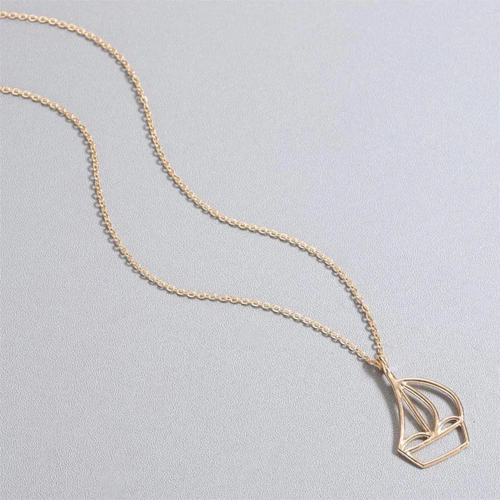 Boat Outline Pendant Necklace