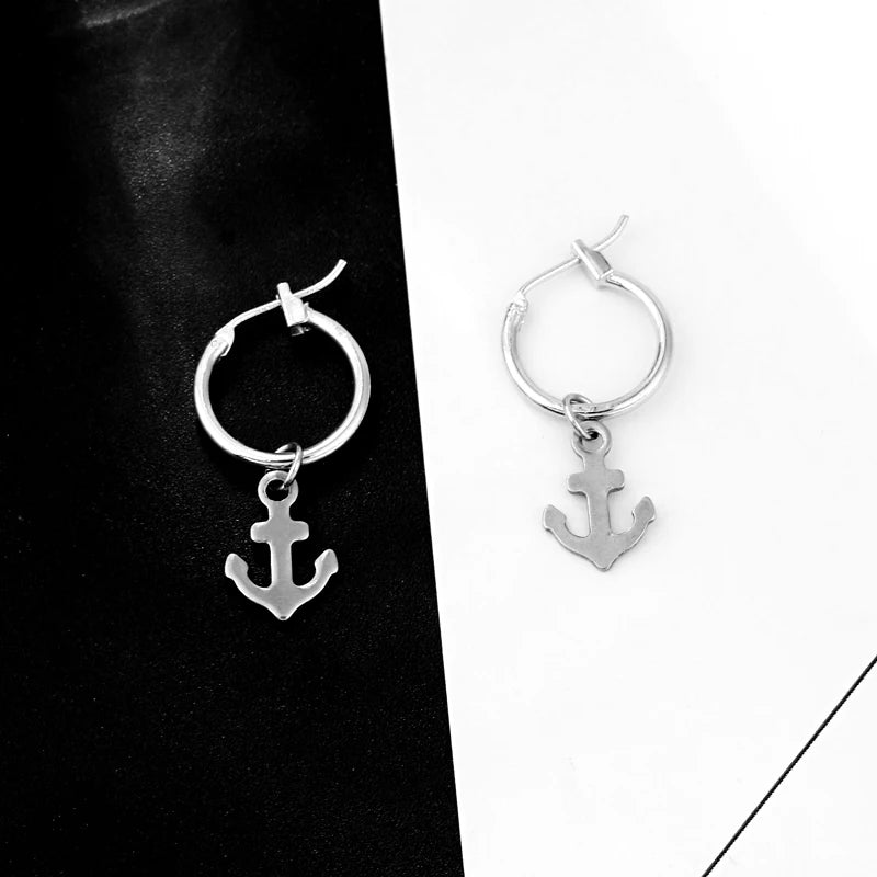 Anchor Hoop Earings