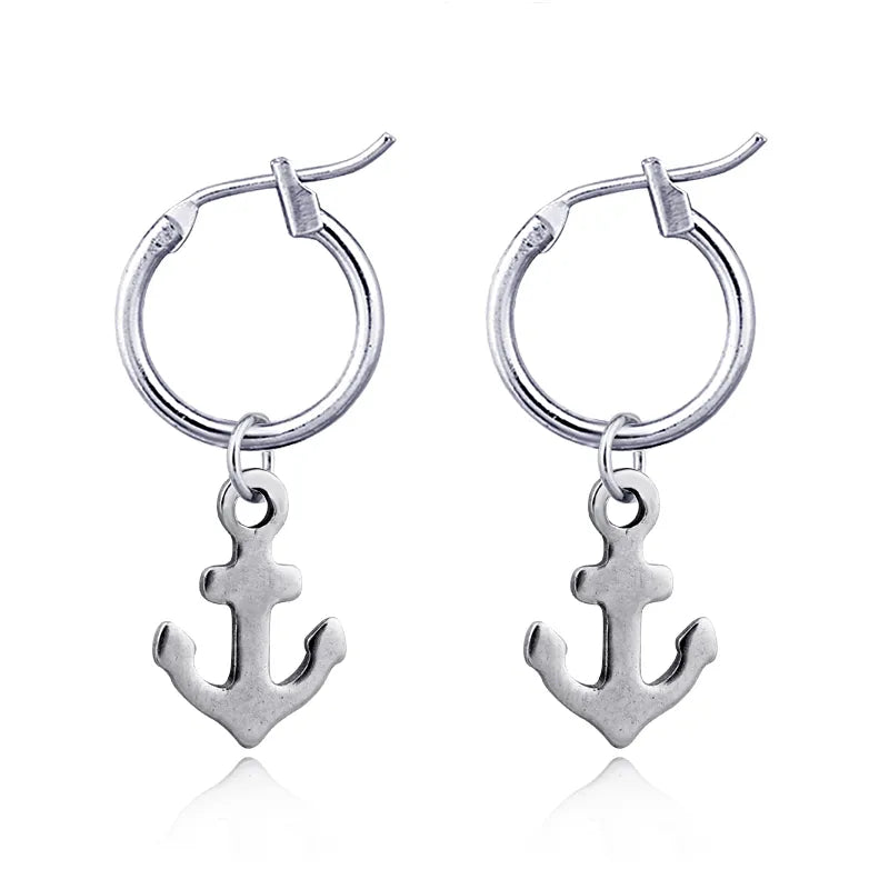 Anchor Hoop Earings