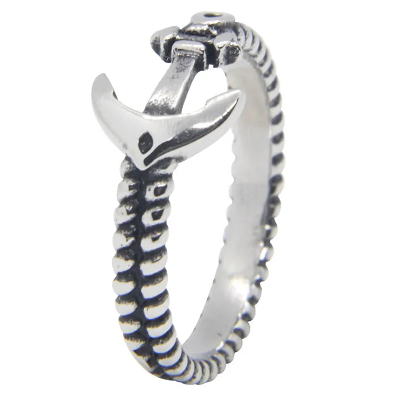 Stainless Steel Sailor's Rope and Anchor Ring