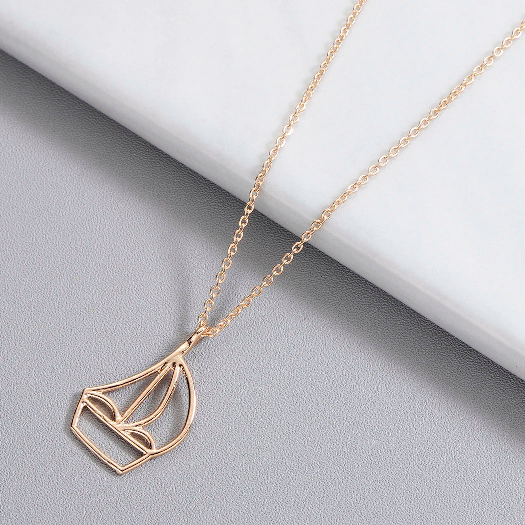 Boat Outline Pendant Necklace