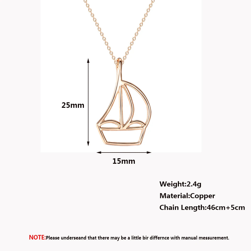 Boat Outline Pendant Necklace