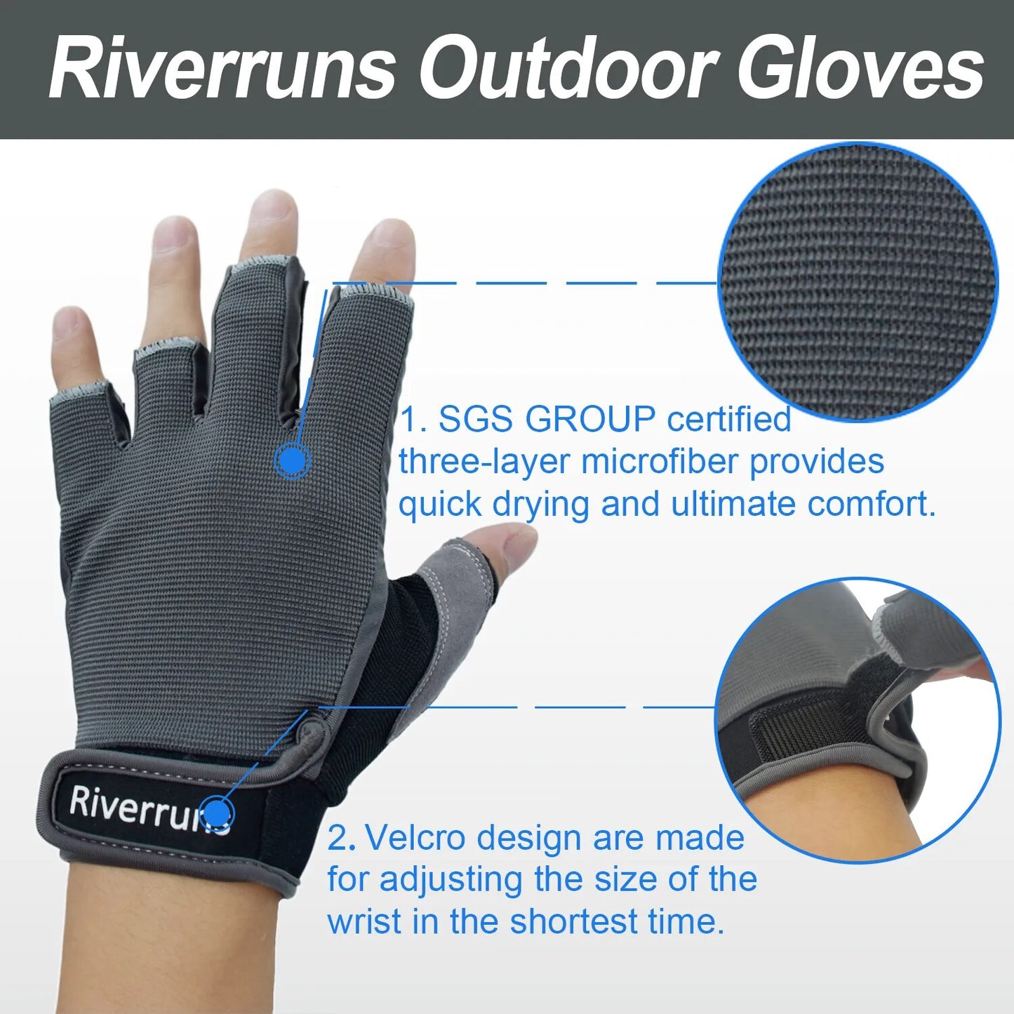 4 Open Finger Sailing Gloves