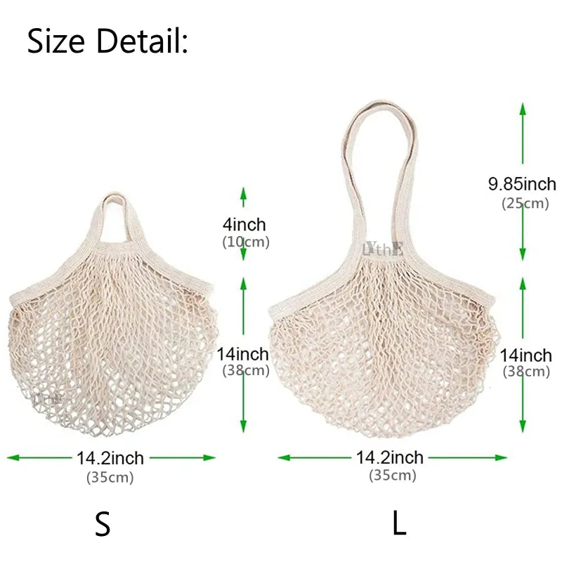 Reusable Washable Cotton Mesh Bags 2 Sizes