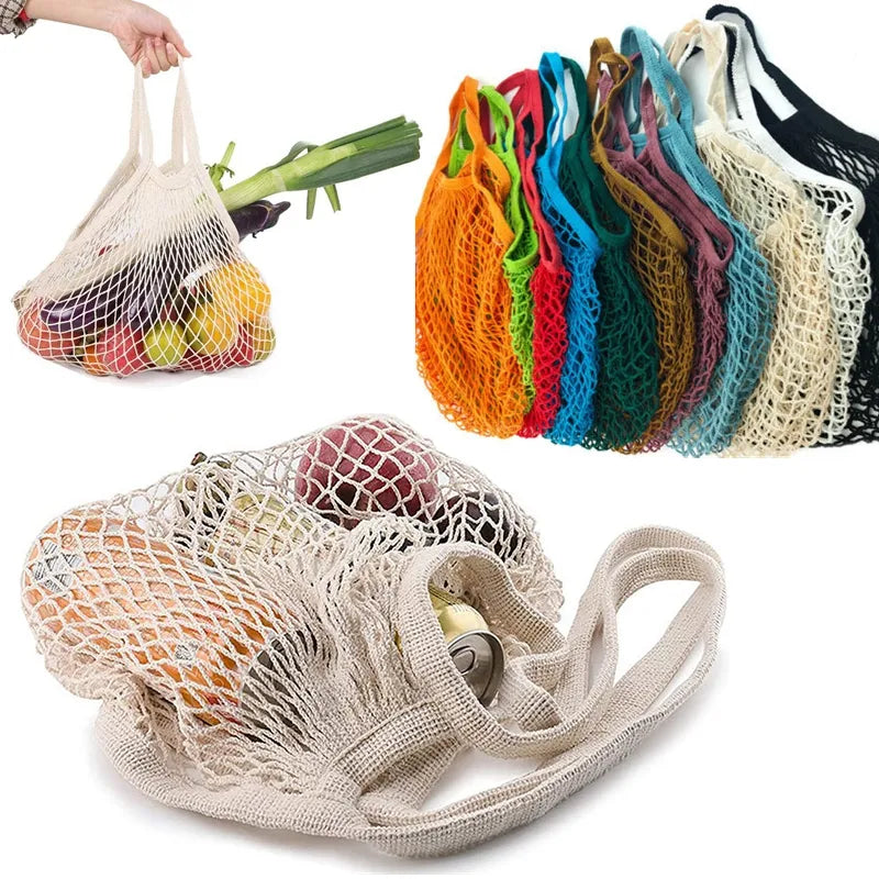 Reusable Washable Cotton Mesh Bags 2 Sizes