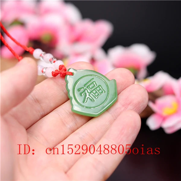 Natural Green Chinese Jade Sailboat Pendant Necklace