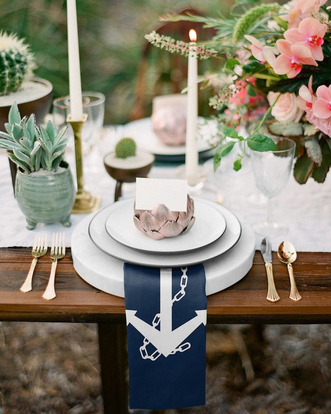 White Anchor Table Napkin