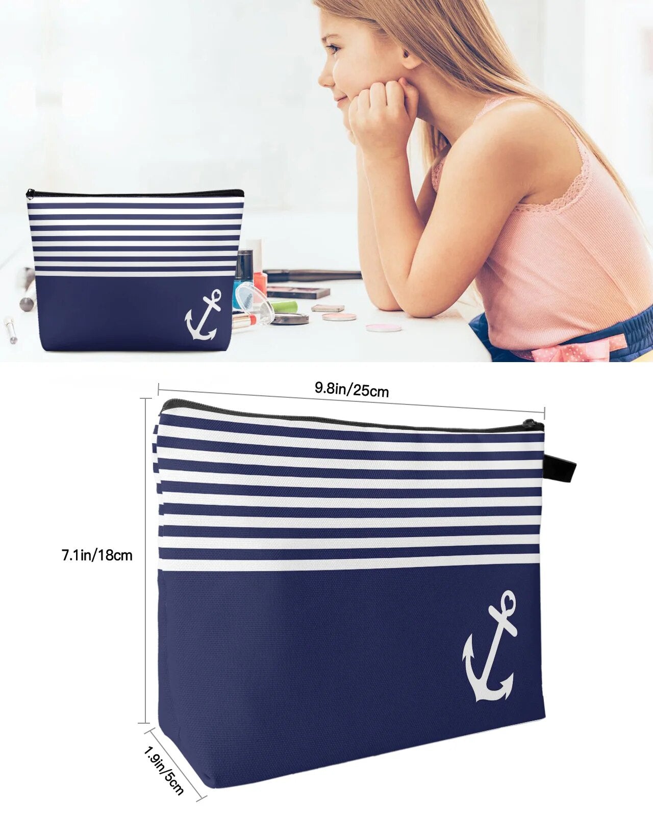 Stripes and Anchor Waterproof Storage Bag