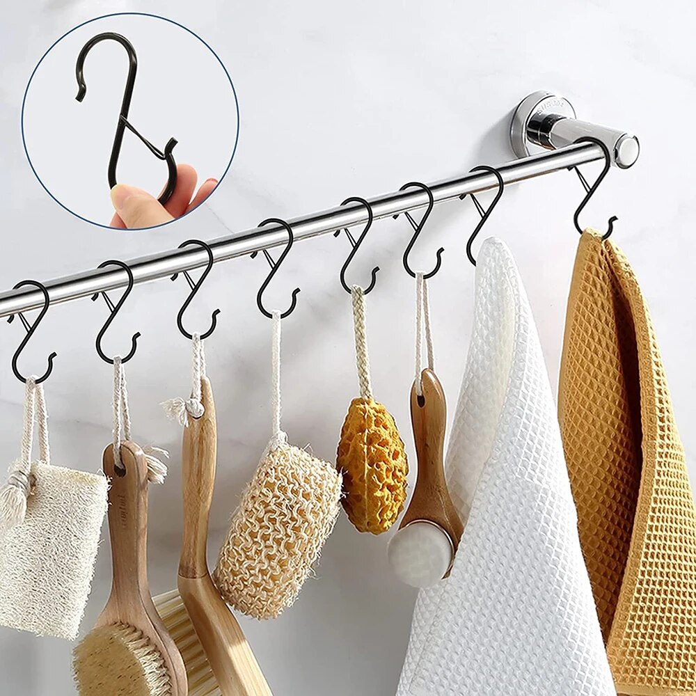 2/5/10 pcs Metal S-Shape Hooks