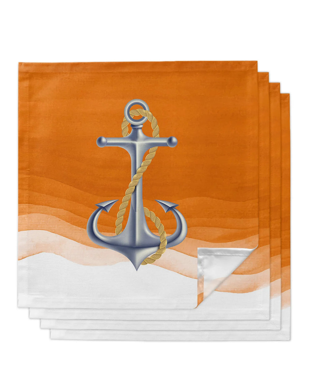 Bold Anchor In Front of an Orange Sea Table Napkins