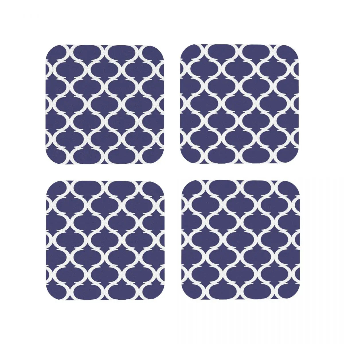 Blue And White Nautical Quatrefoil Coasters