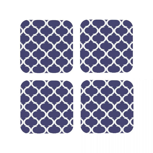 Blue And White Nautical Quatrefoil Coasters