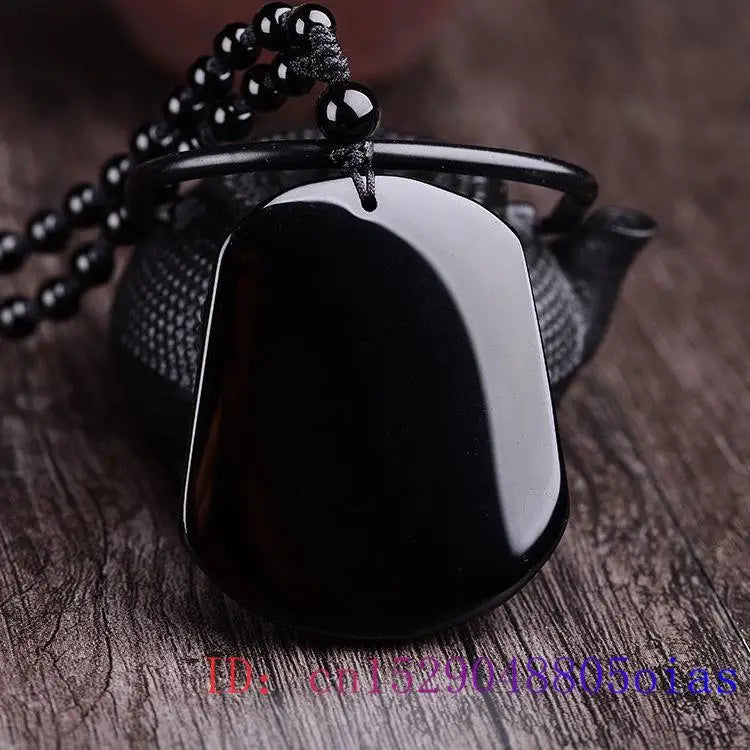 Obsidian Sailboat Pendant Necklace