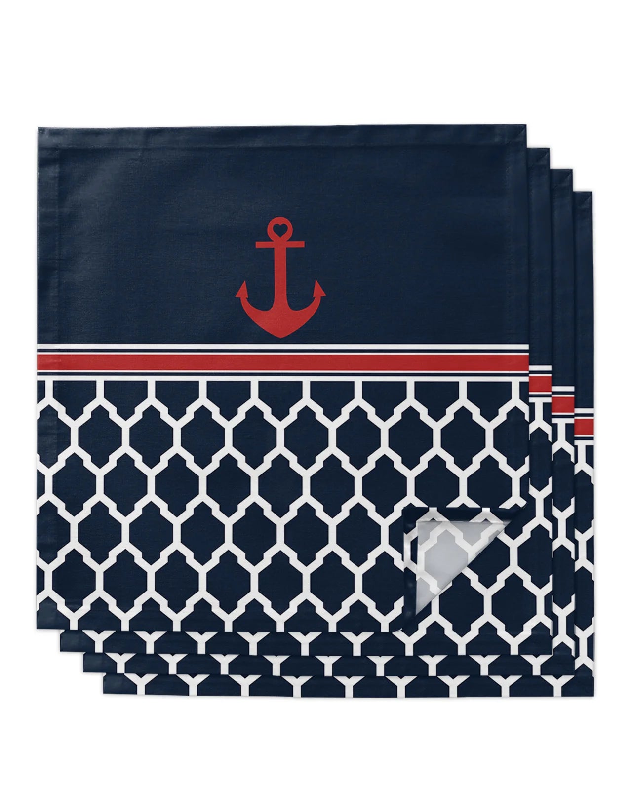 Red Anchor Reusable Table Napkins