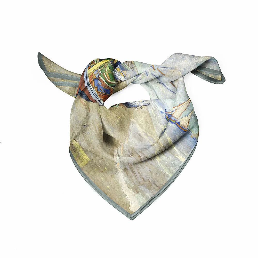 Twill Silk Van Gogh Fishing Boat Scarves