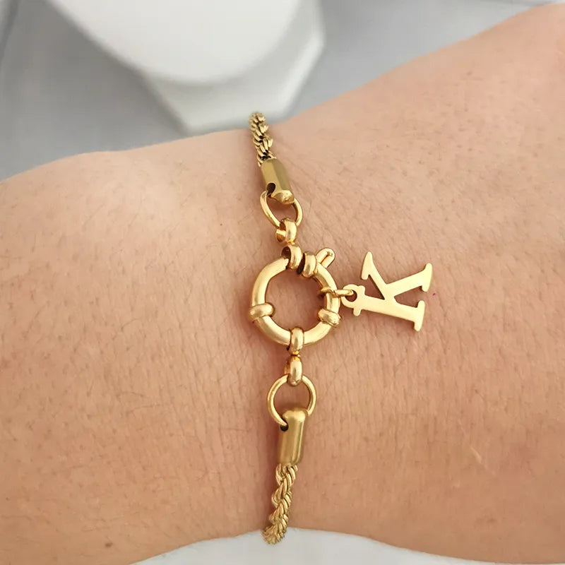 Anchor Clasp Wire Twist Braid Bracelet