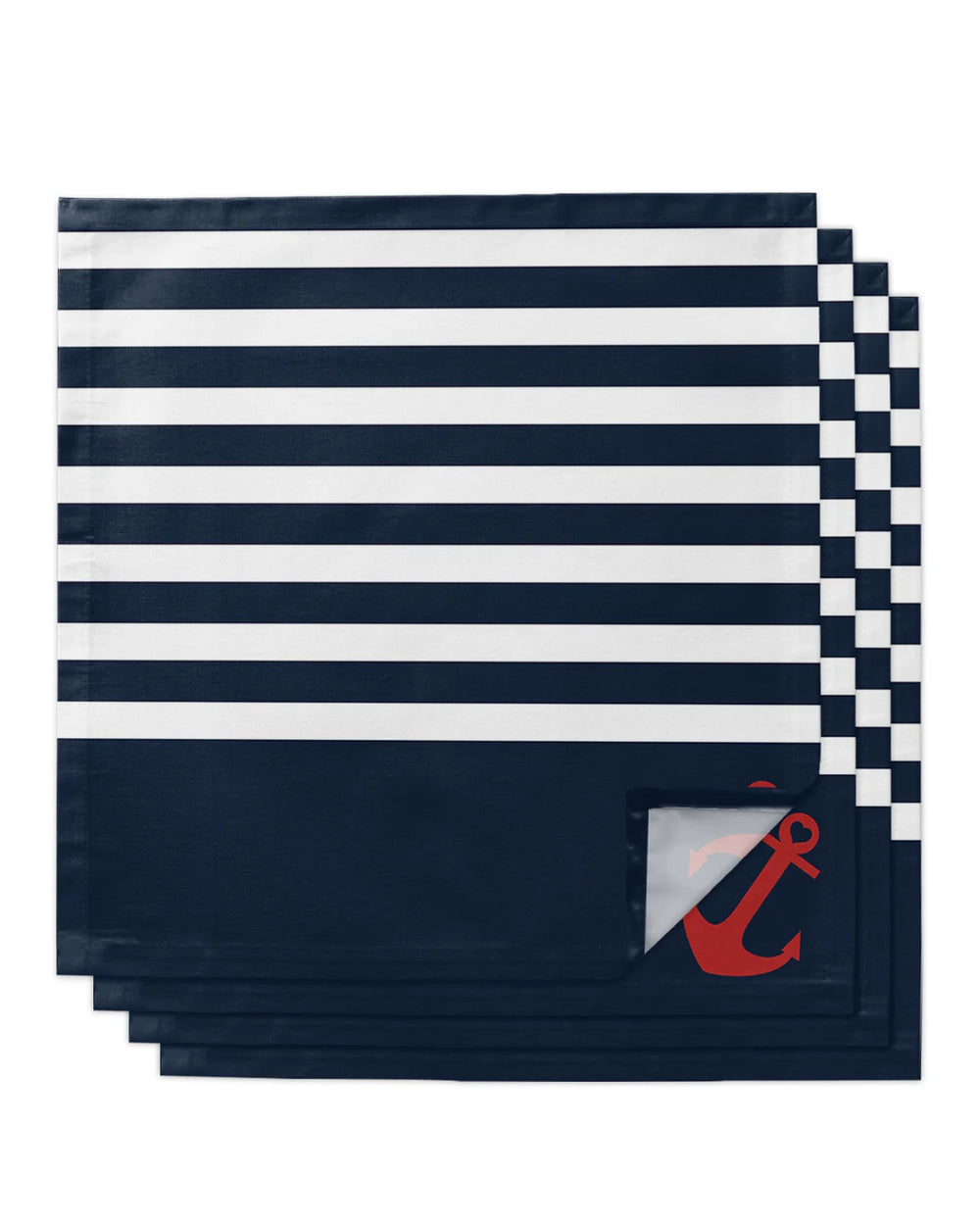 Navy Striped Reusable Table Napkins