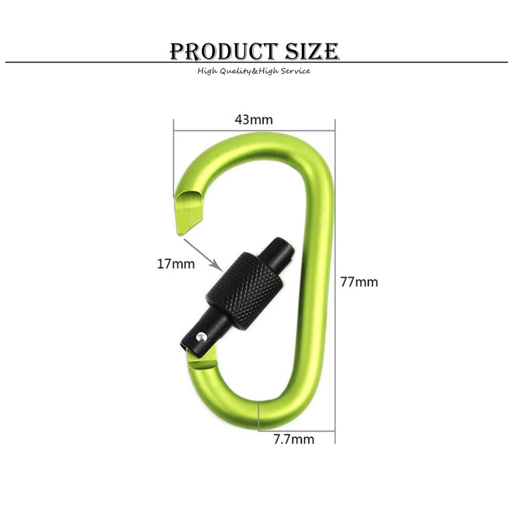 1pcs Aluminum D-Ring Carabiner Hook