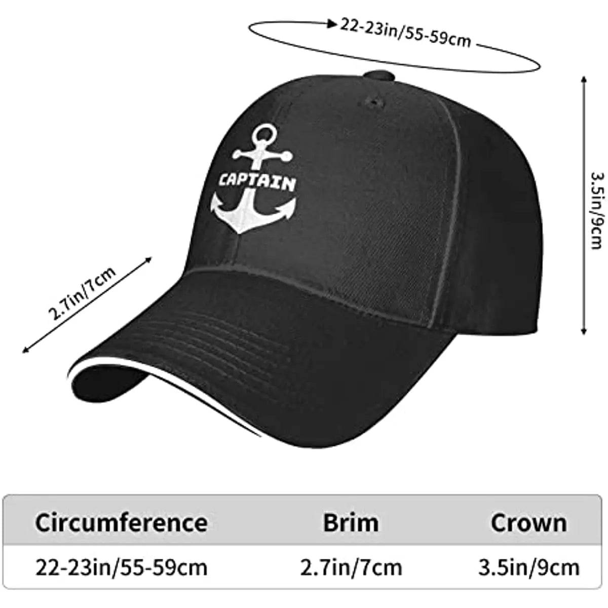 Captain Baseball Hat with Anchor