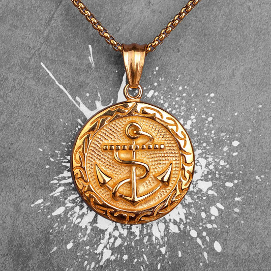 Anchor Medallion Pendant Necklace