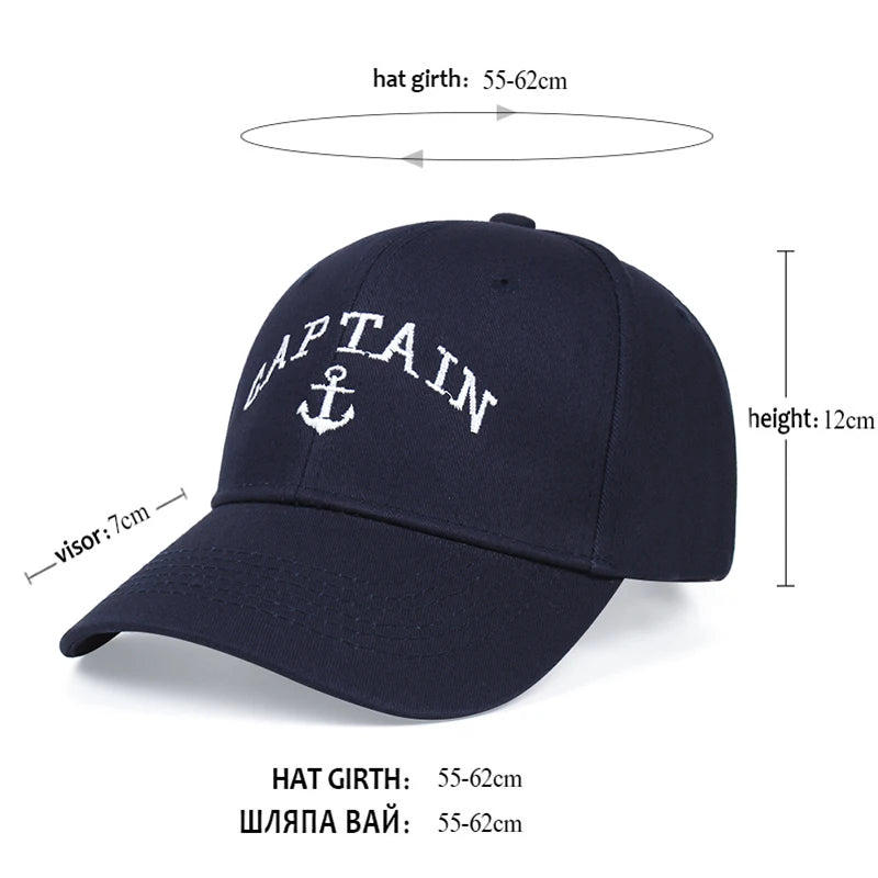 Navy Captain and First Mate Embroidered Baseball Hat