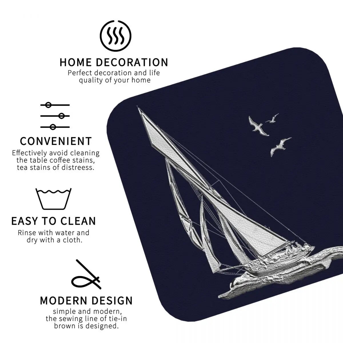 Sail Boat Navy Coasters