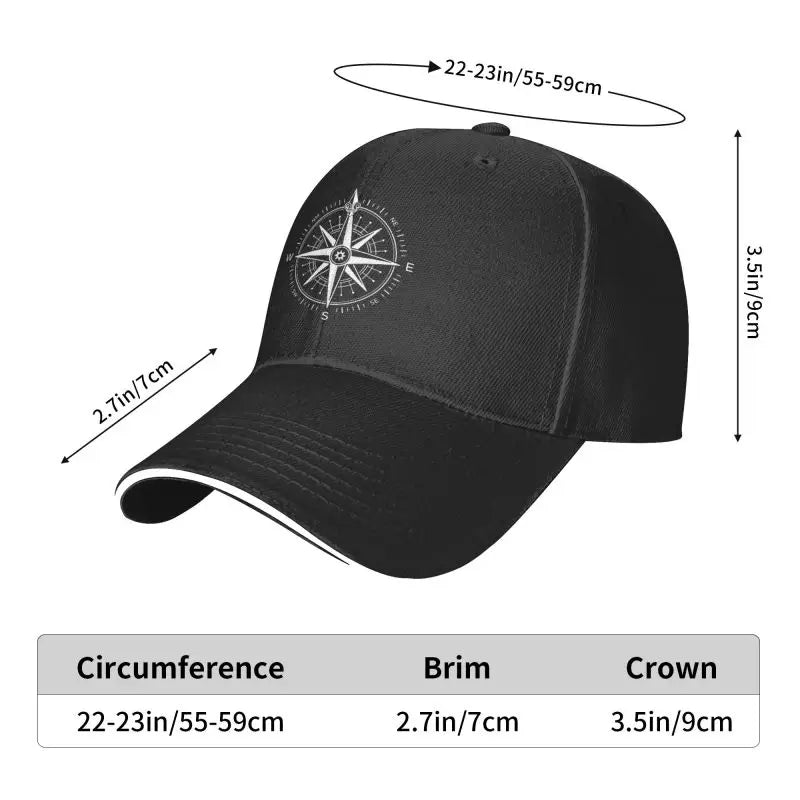 Nautical Compass Baseball Hat