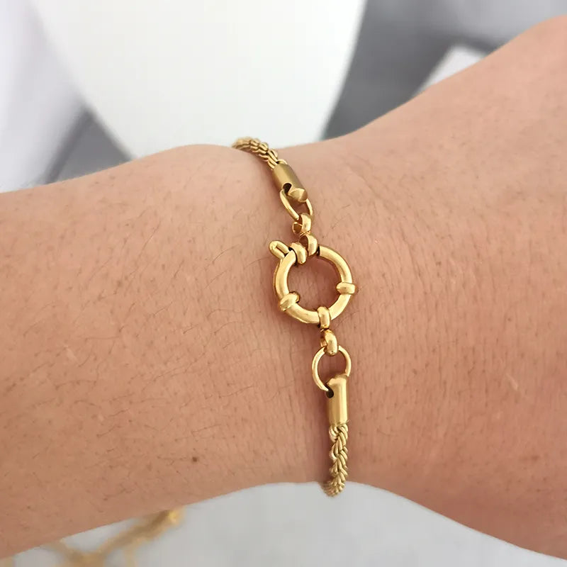 Anchor Clasp Wire Twist Braid Bracelet